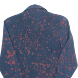 ELFE Womens Shirt Blue Silk Crazy Pattern Long Sleeve S