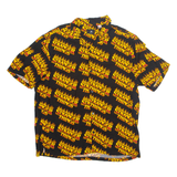 H&M Netflix Stranger Things ALL OVER PRINT Mens Shirt Black Viscose Crazy Pattern XL