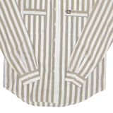 FORMEL 1 Mens Shirt Brown Striped Long Sleeve L