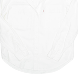 LEVI'S Womens Plain Shirt White Linen Long Sleeve S