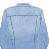 GUESS Mens Plain Shirt Blue Long Sleeve L