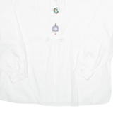 BURGI Womens Plain Shirt White Long Sleeve M