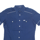 RANCHER Mens Plain Shirt Blue L