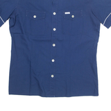 RANCHER Mens Plain Shirt Blue L