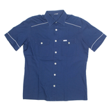 RANCHER Mens Plain Shirt Blue L