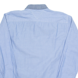 TOMMY HILFIGER Mens Plain Shirt Blue Long Sleeve L