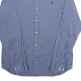 G-STAR RAW Mens Shirt Blue Striped Long Sleeve L