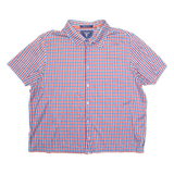 HAYAS Slim Short Mens Shirt Red Check 2XL