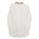 TOMMY HILFIGER Womens Shirt Beige Check Long Sleeve UK 8