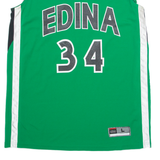 NIKE TEAM Basketball Edina 34 Mens Jersey Green Sleeveless USA V-Neck L