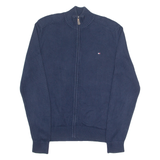 TOMMY HILFIGER Mens Jumper Blue High Neck Tight Knit S