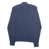 TOMMY HILFIGER Mens Jumper Blue High Neck Tight Knit S