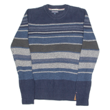 TOMMY HILFIGER Womens Patterned Jumper Blue Striped Chunky Knit UK 16