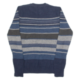 TOMMY HILFIGER Womens Patterned Jumper Blue Striped Chunky Knit UK 16
