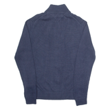TOMMY HILFIGER Mens Jumper Blue High Neck Chunky Knit M