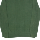 TOMMY HILFIGER Mens Jumper Green 1/4 Zip Chunky Knit L