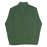TOMMY HILFIGER Mens Jumper Green 1/4 Zip Chunky Knit L