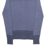 TOMMY HILFIGER Mens Jumper Blue High Neck Tight Knit XS