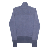 TOMMY HILFIGER Mens Jumper Blue High Neck Tight Knit XS