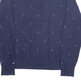 TOMMY HILFIGER Anchor Mens Patterned Jumper Blue Tight Knit L
