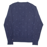 TOMMY HILFIGER Anchor Mens Patterned Jumper Blue Tight Knit L