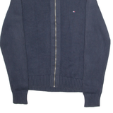 TOMMY HILFIGER Mens Jumper Blue High Neck Chunky Knit M