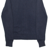 TOMMY HILFIGER Mens Jumper Blue High Neck Chunky Knit M
