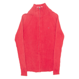 TOMMY HILFIGER Womens Jumper Red High Neck Tight Knit S