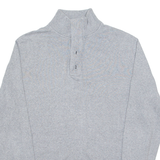 TOMMY HILFIGER Mens Jumper Grey 1/4 Zip Tight Knit L