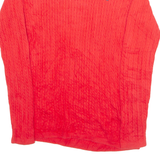 TOMMY HILFIGER Womens Jumper Red Crew Neck Cable Knit M
