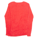 TOMMY HILFIGER Womens Jumper Red Crew Neck Cable Knit M
