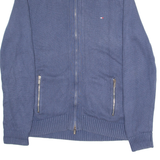 TOMMY HILFIGER Mens Jumper Blue High Neck Tight Knit M