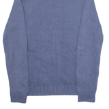 TOMMY HILFIGER Mens Jumper Blue High Neck Tight Knit M