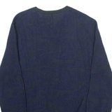 TOMMY HILFIGER Mens Patterned Jumper Blue Crazy Pattern Tight Knit M