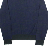 TOMMY HILFIGER Mens Patterned Jumper Blue Crazy Pattern Tight Knit M