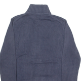 TOMMY HILFIGER Mens Jumper Blue High Neck Tight Knit S