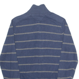 TOMMY HILFIGER Mens Patterned Jumper Blue Striped High Neck Tight Knit XS