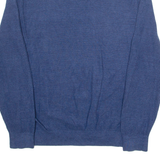 TOMMY HILFIGER Collared Mens Jumper Blue 1/4 Zip Tight Knit L