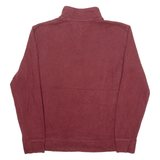 TOMMY HILFIGER Mens Jumper Maroon 1/4 Zip Tight Knit L