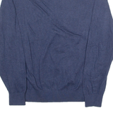 TOMMY HILFIGER Mens Jumper Blue V-Neck Tight Knit M