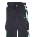 ADIDAS Cargo Womens Trousers Black Loose Straight W33 L30