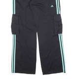 ADIDAS Cargo Womens Trousers Black Loose Straight W33 L30