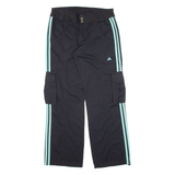 ADIDAS Cargo Womens Trousers Black Loose Straight W33 L30