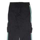 ADIDAS Cargo Womens Trousers Black Loose Straight W33 L30