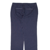 TOMMY HILFIGER Striped Womens Trousers Blue Regular Straight Linen W32 L31