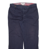 TOMMY HILFIGER Pinstripe Womens Trousers Blue Loose Straight W35 L30