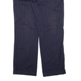 TOMMY HILFIGER Pinstripe Womens Trousers Blue Loose Straight W35 L30