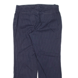 TOMMY HILFIGER Pinstripe Womens Trousers Blue Loose Straight W35 L30