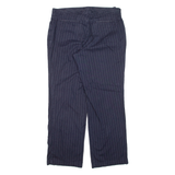 TOMMY HILFIGER Pinstripe Womens Trousers Blue Loose Straight W35 L30