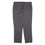 TED BAKER Mens Knit Trousers Grey Regular Tapered Wool W34 L28
